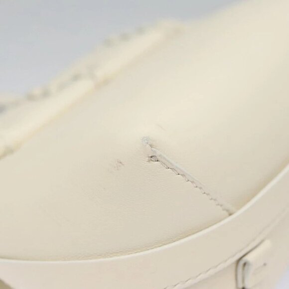 Chloe Fringe Hand Bag Leather 2way White Auth BD060AV - Picture 3 of 14